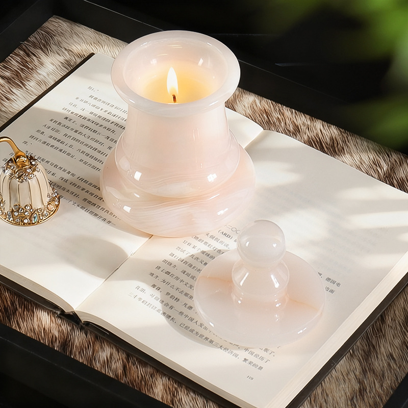 Candle. Queen - เชิงเทียนหินอ่อนสีขาวธรรมชาติ สำหรับใส่เทียนหอม ตกแต่งบ้านอย่างมีสไตล์