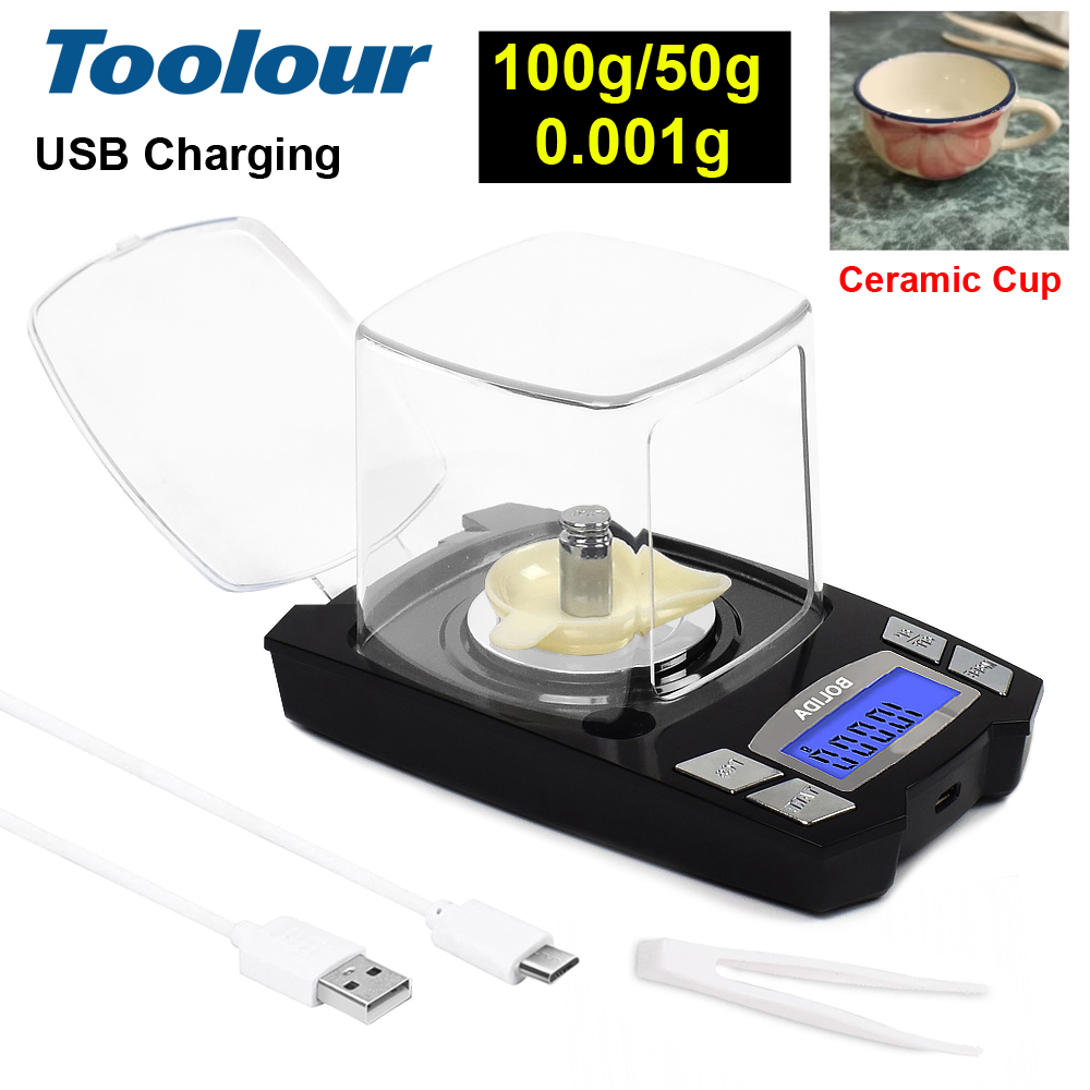 Candle Wax Scale - เครื่องชั่งดิจิตอลพกพา Toolour ชาร์จผ่าน USB ความละเอียด 0.001