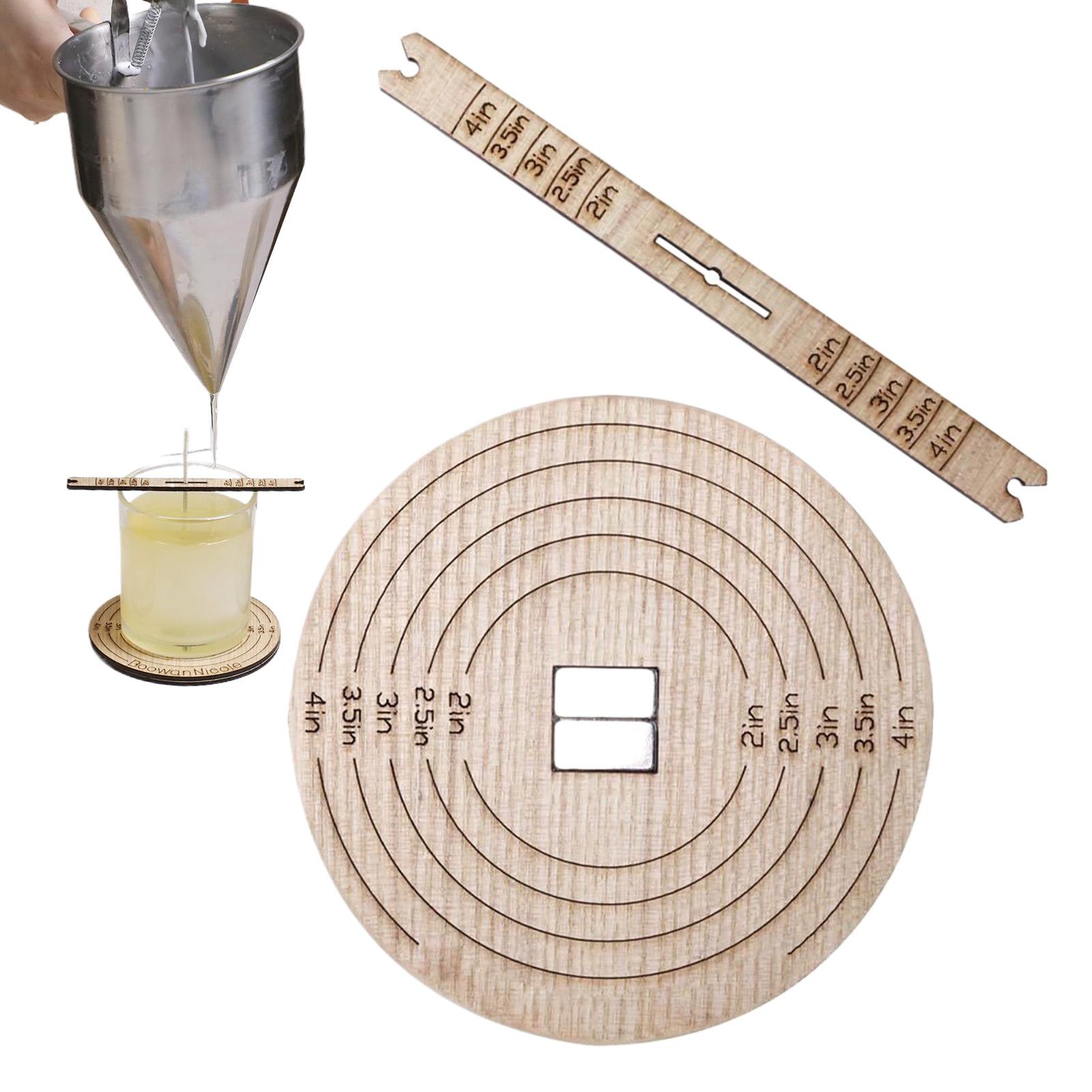 Candle Fragrance Supplies - เครื่องมือจัดตำแหน่งไส้เทียน 2 ชิ้น ทำจากไม้ สำหรับทำเทียน ใช้ในบ้าน