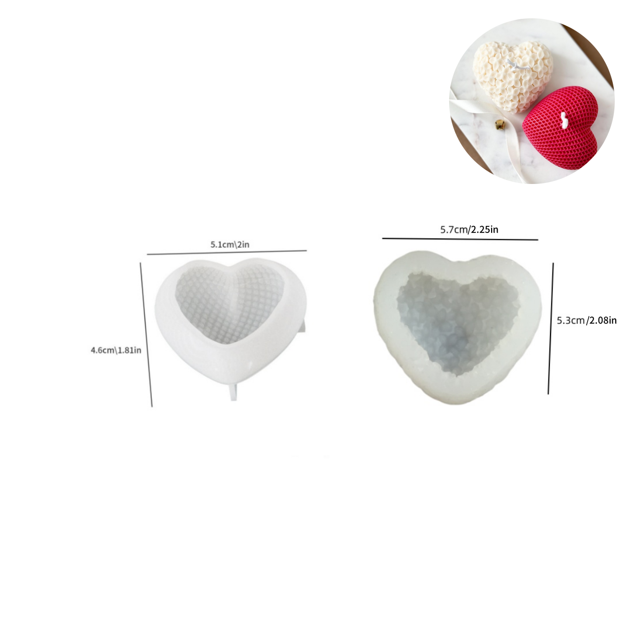 แม่พิมพ์เทียนรูปหัวใจ 2 ชิ้น ล - Candle Fragrance Supplies บทวิจารณ์และราคา